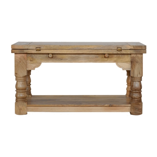 Stolik kawowy Artisan ASB306 – lite drewno mango, wykończenie dębowe - Image 9