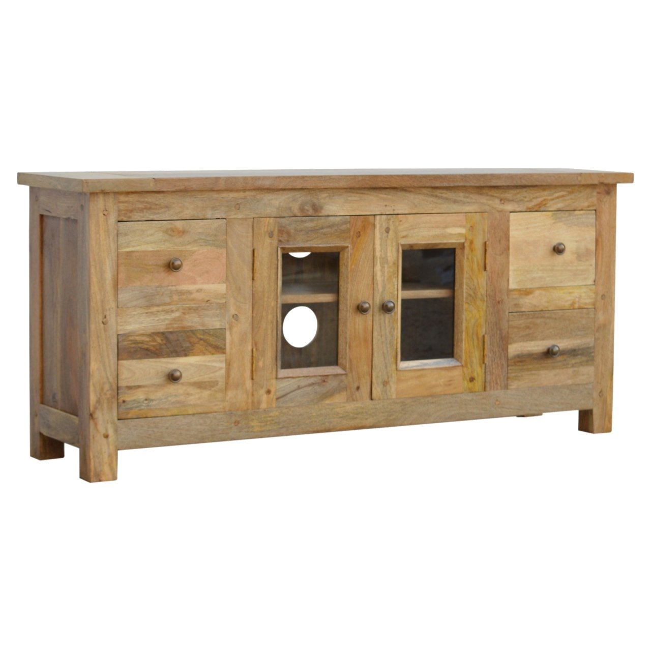 Szafka RTV Artisan ASB319 – lite drewno mango, wykończenie dębowe