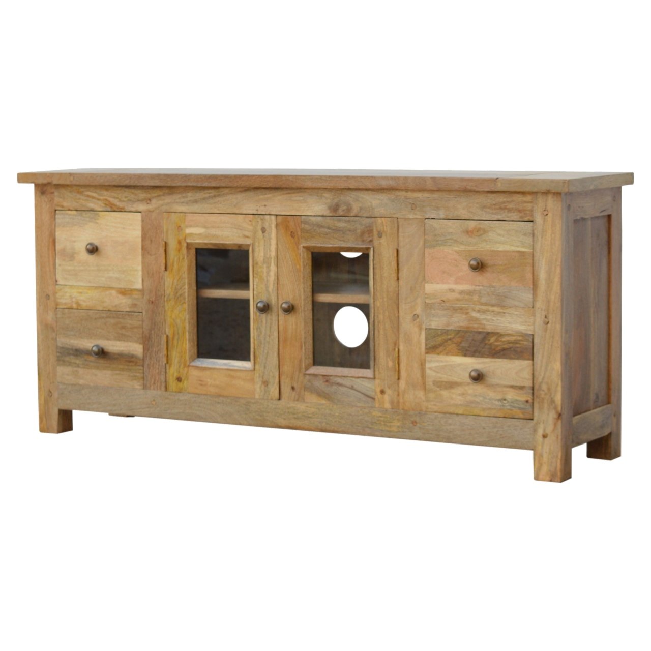 Szafka RTV Artisan ASB319 – lite drewno mango, wykończenie dębowe - Image 2