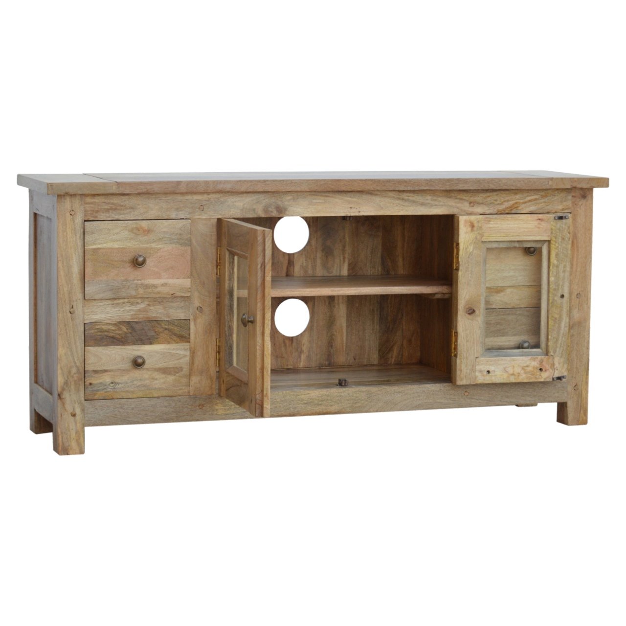 Szafka RTV Artisan ASB319 – lite drewno mango, wykończenie dębowe - Image 5