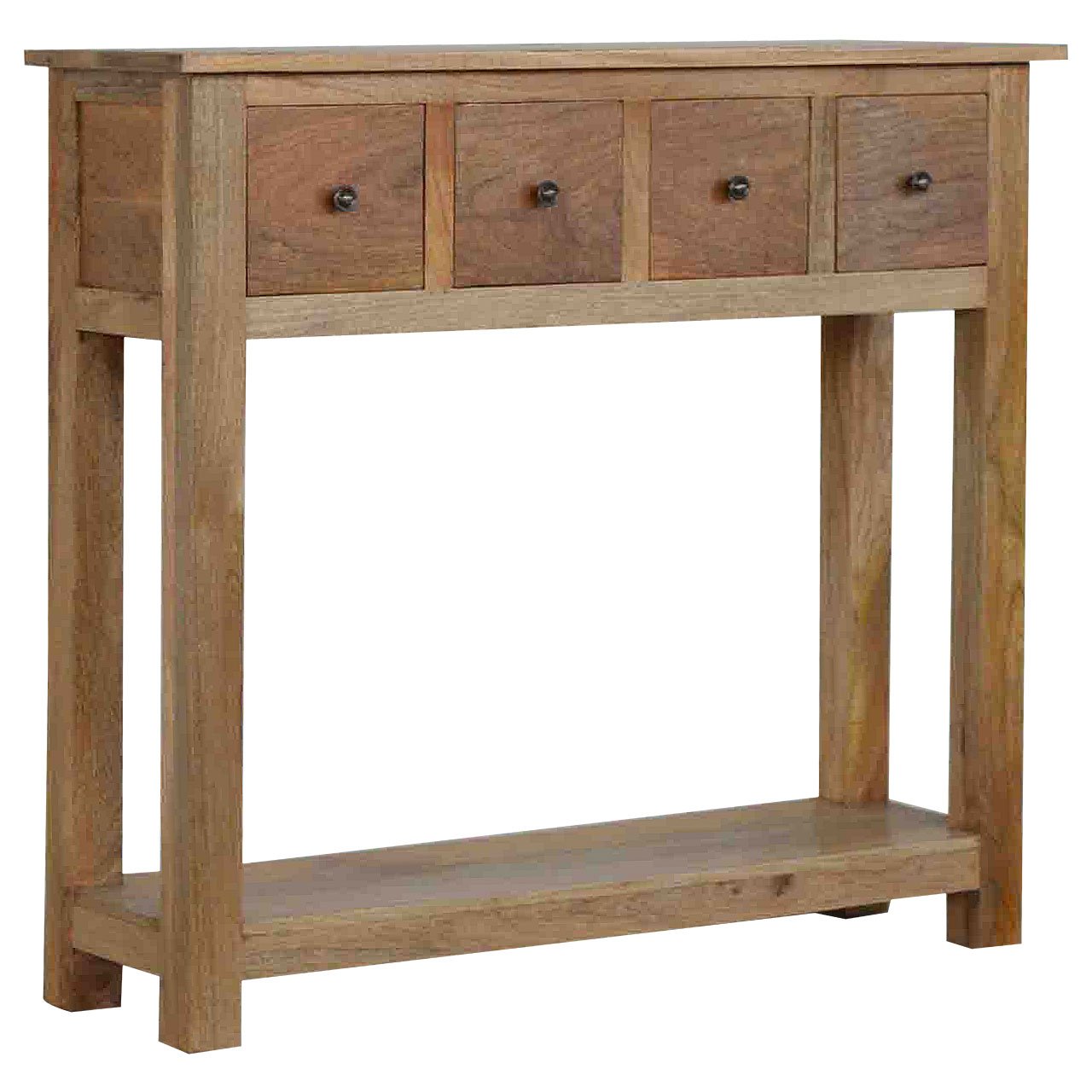Konsola z litego drewna mango – dębowa, 100 cm - Image 2