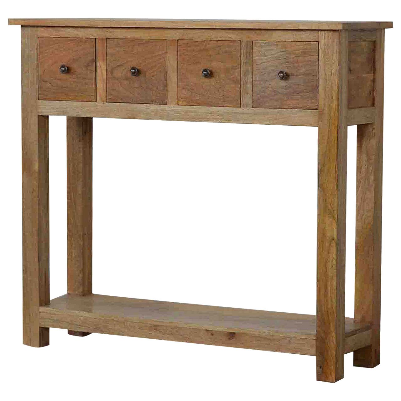 Konsola z litego drewna mango – dębowa, 100 cm - Image 3