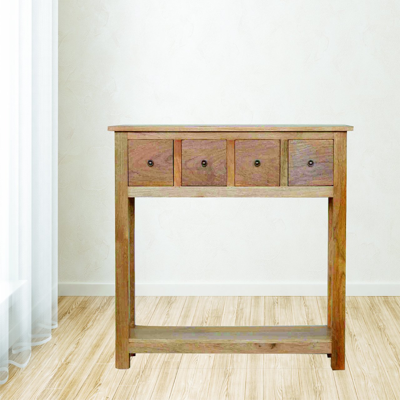 Konsola z litego drewna mango – dębowa, 100 cm