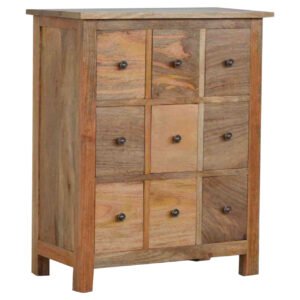 Szafka z litego drewna mango – dębowa, 62 cm