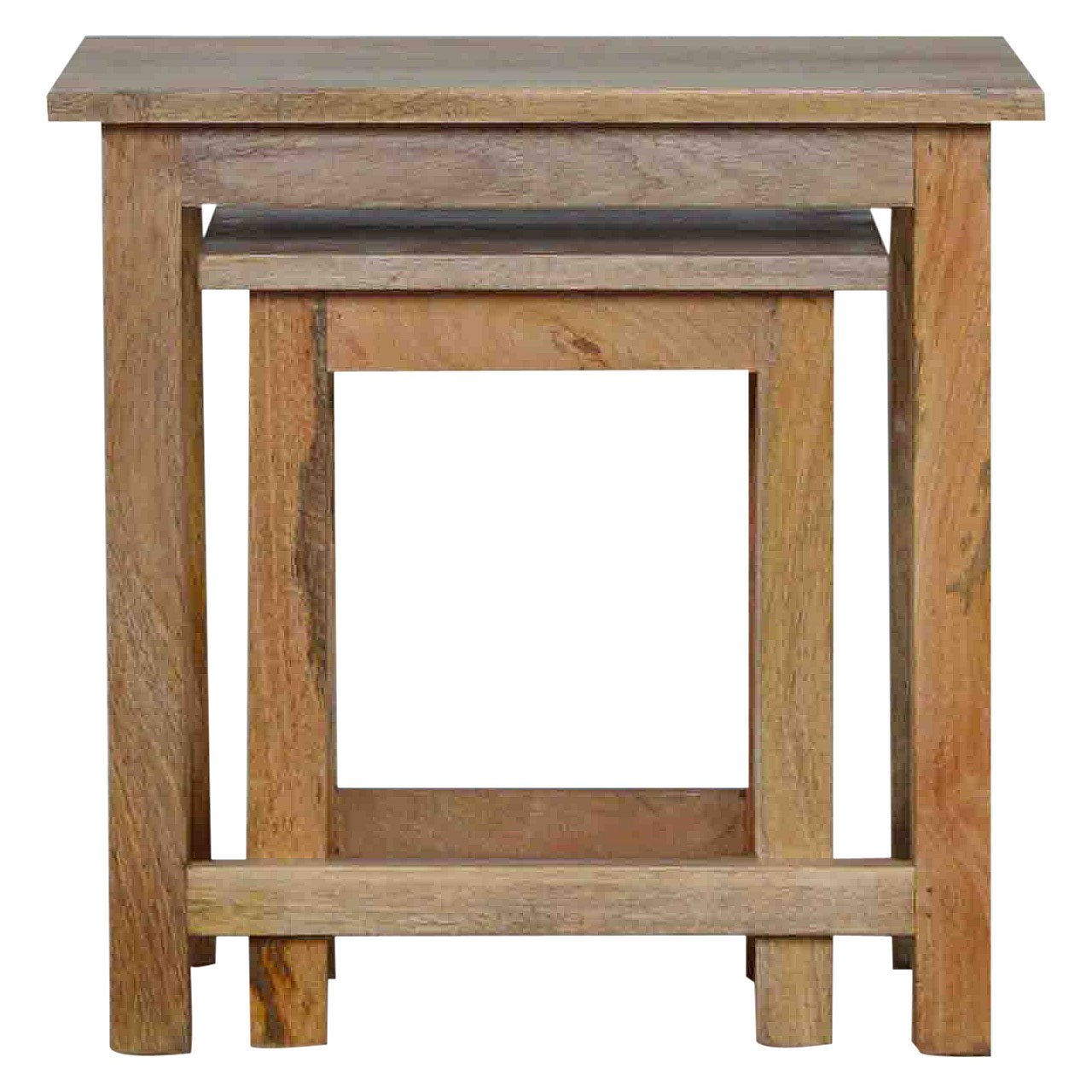 Pufa z litego drewna mango – dębowa, 50 cm - Image 5