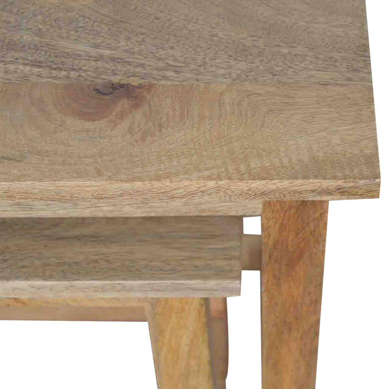 Pufa z litego drewna mango – dębowa, 50 cm - Image 7