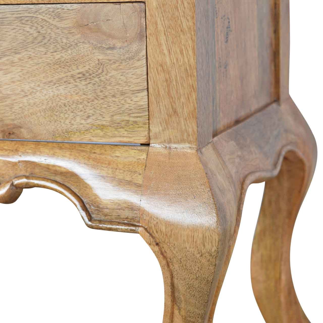 Szafka nocna z litego drewna mango – dębowa, 50 cm — model IN027 - obrazek 8
