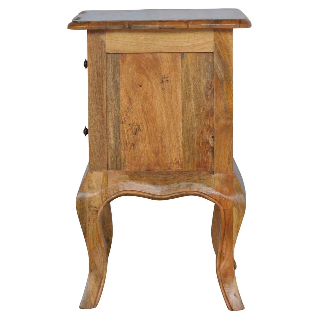 Szafka nocna z litego drewna mango – dębowa, 50 cm — model IN027 - obrazek 5