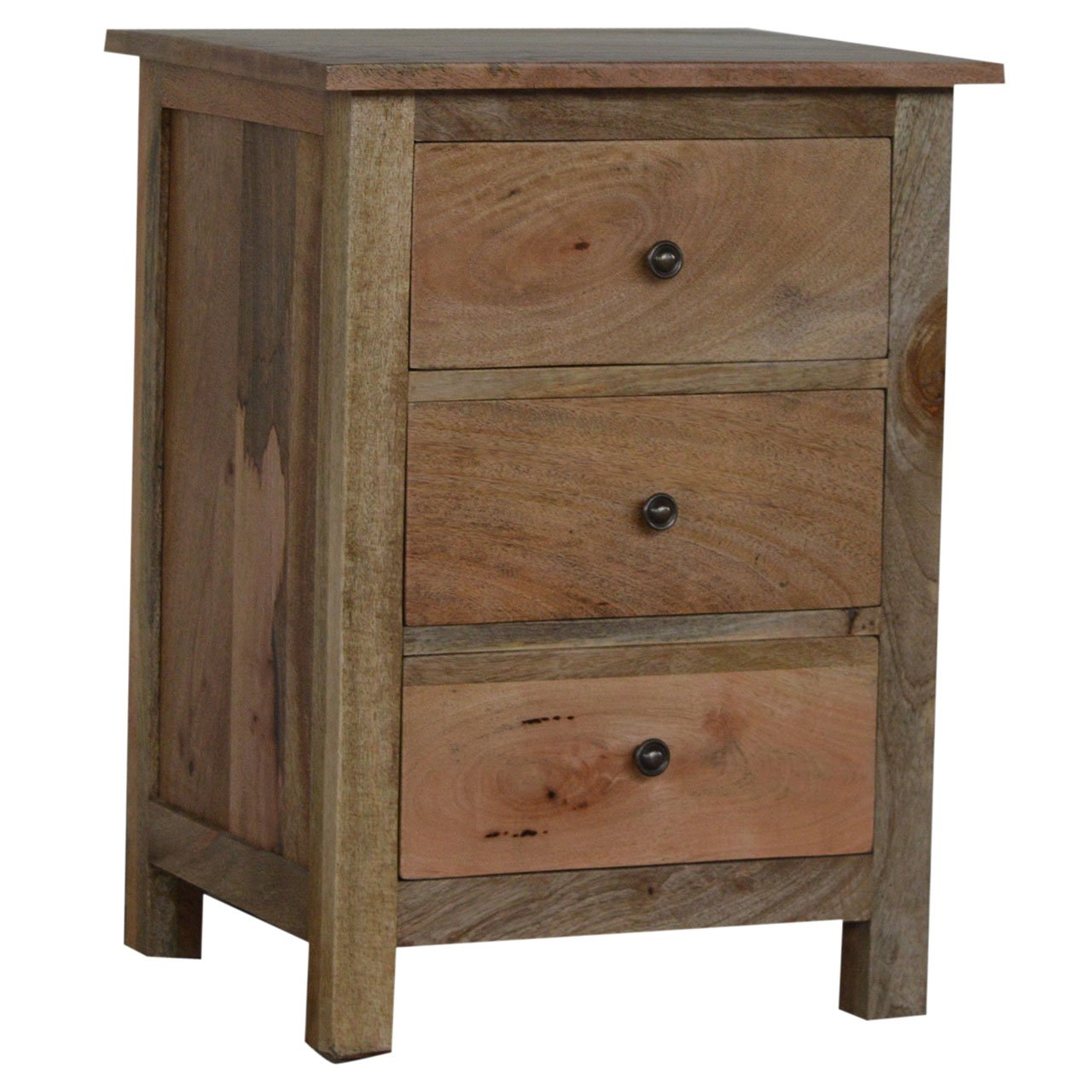 Szafka nocna z litego drewna mango – dębowa, 45 cm — model IN034 - Image 2