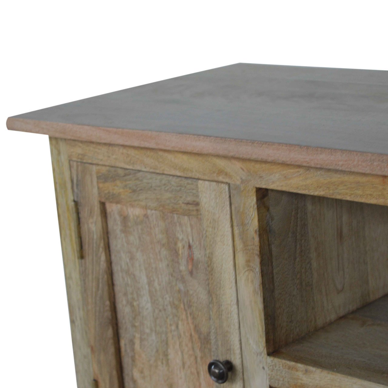 Szafka RTV z litego drewna mango – dębowa, 100 cm — model IN041 - obrazek 7