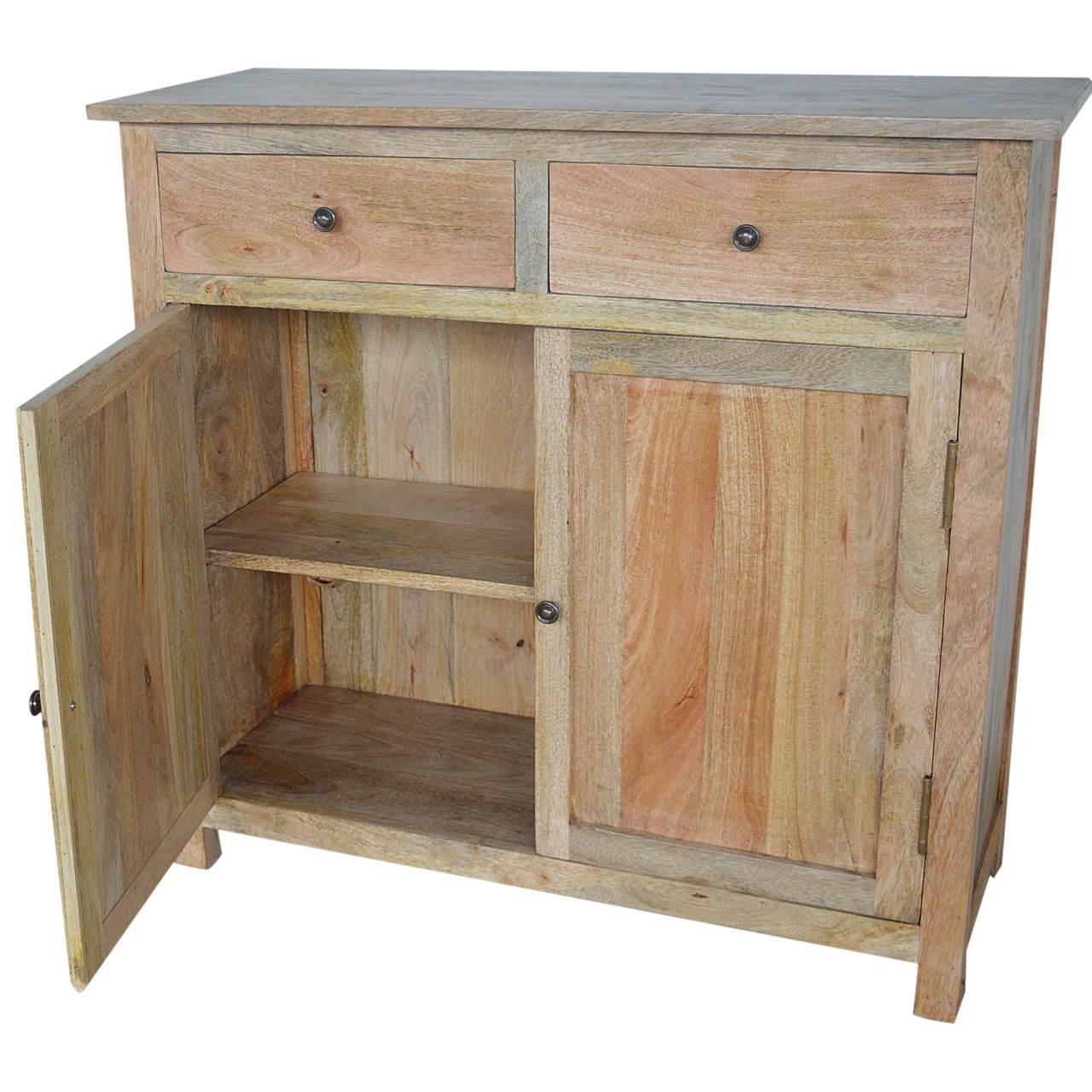 Komoda z litego drewna mango – dębowa, 90 cm - Image 5