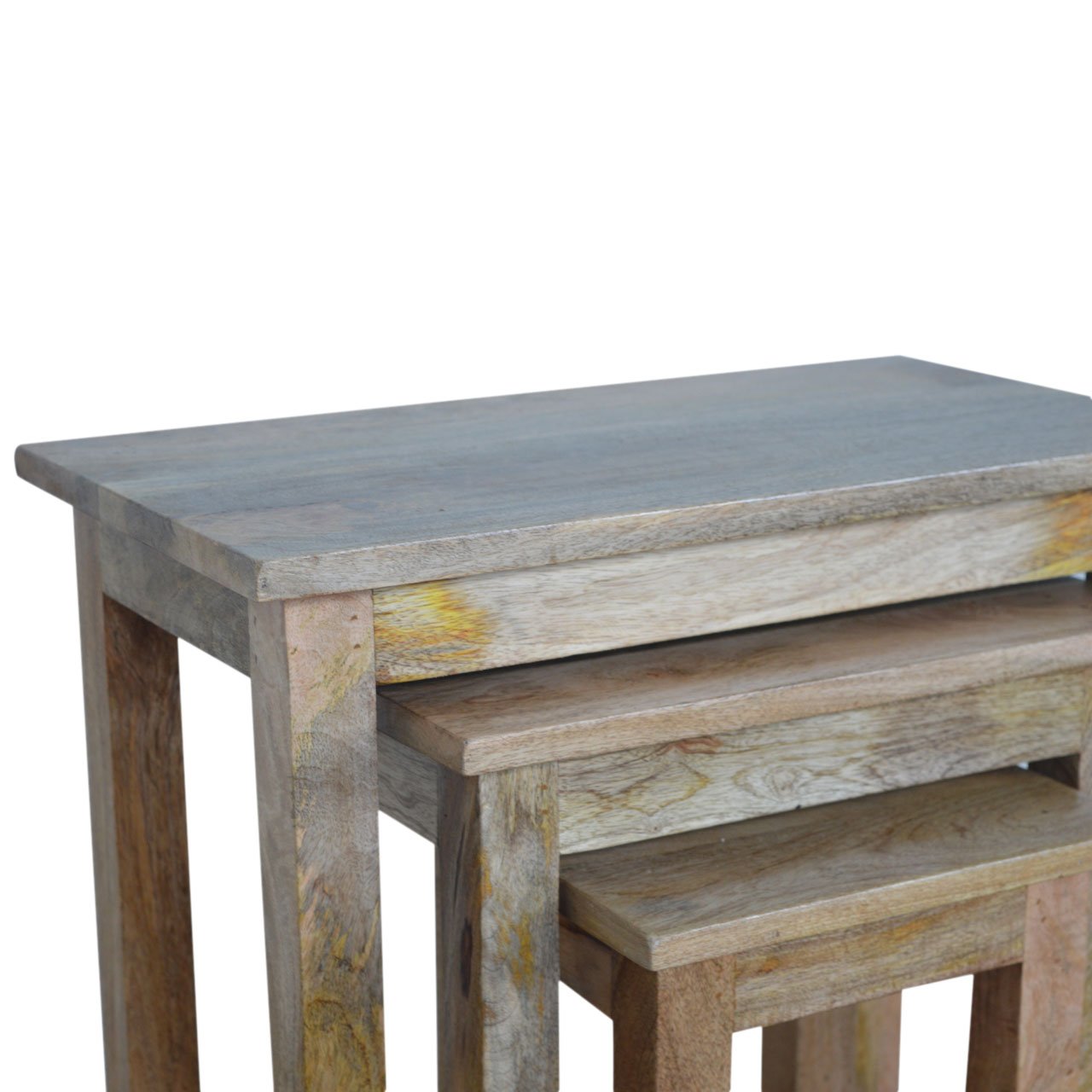 Pufa z litego drewna mango – dębowa, 55 cm - Image 7