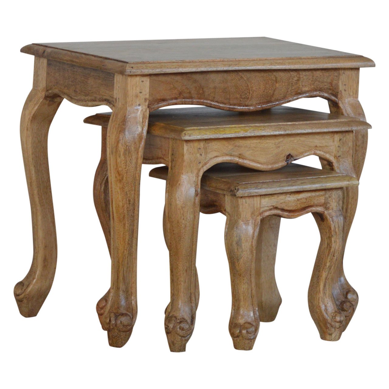 Stolik kawowy Artisan IN066 – lite drewno mango, wykończenie dębowe - obrazek 2