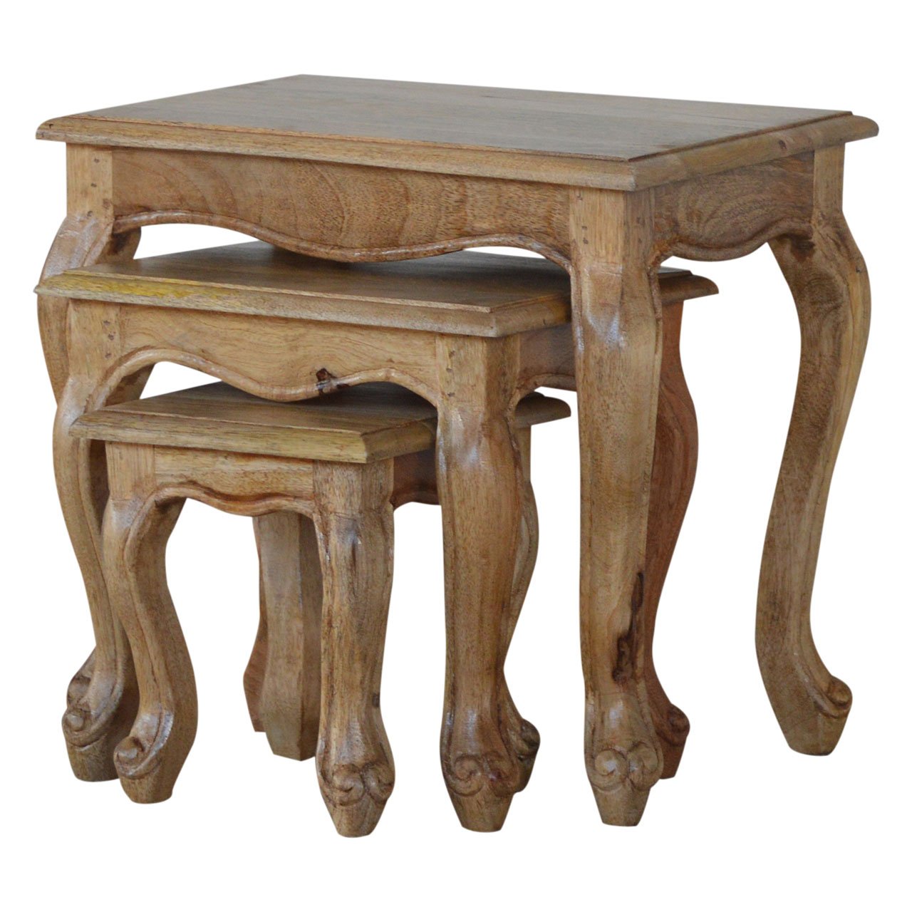 Stolik kawowy Artisan IN066 – lite drewno mango, wykończenie dębowe - obrazek 3