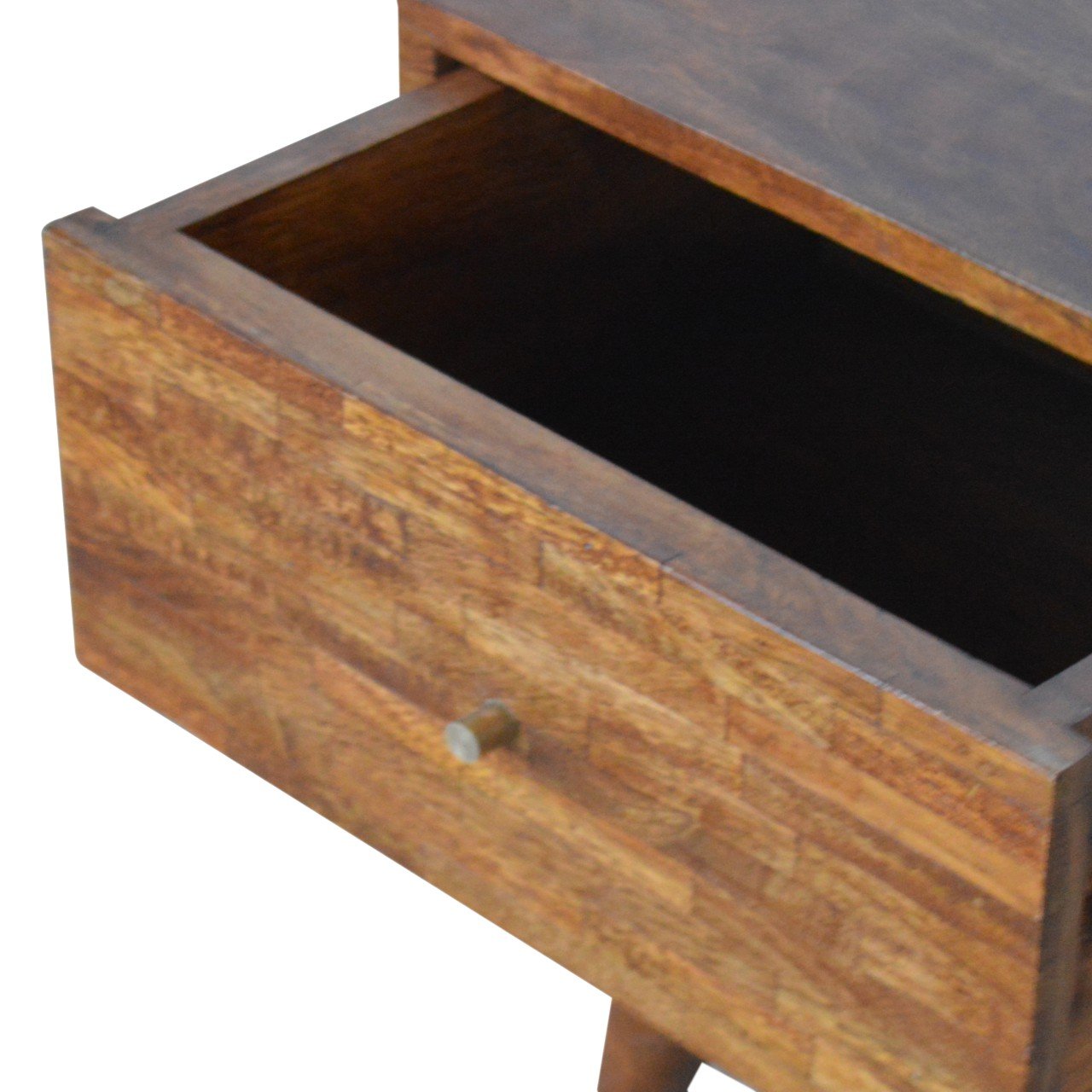 Szafka nocna Artisan IN1003 – lite drewno mango, wykończenie kasztanowe - obrazek 6