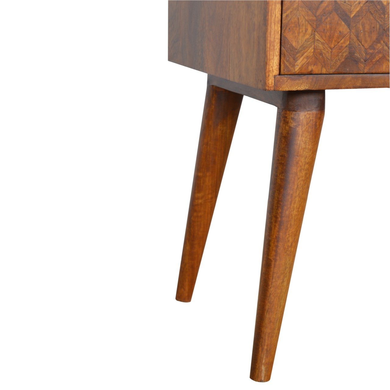 Szafka nocna z litego drewna mango – kasztanowa, 45 cm — model IN1007 - obrazek 5