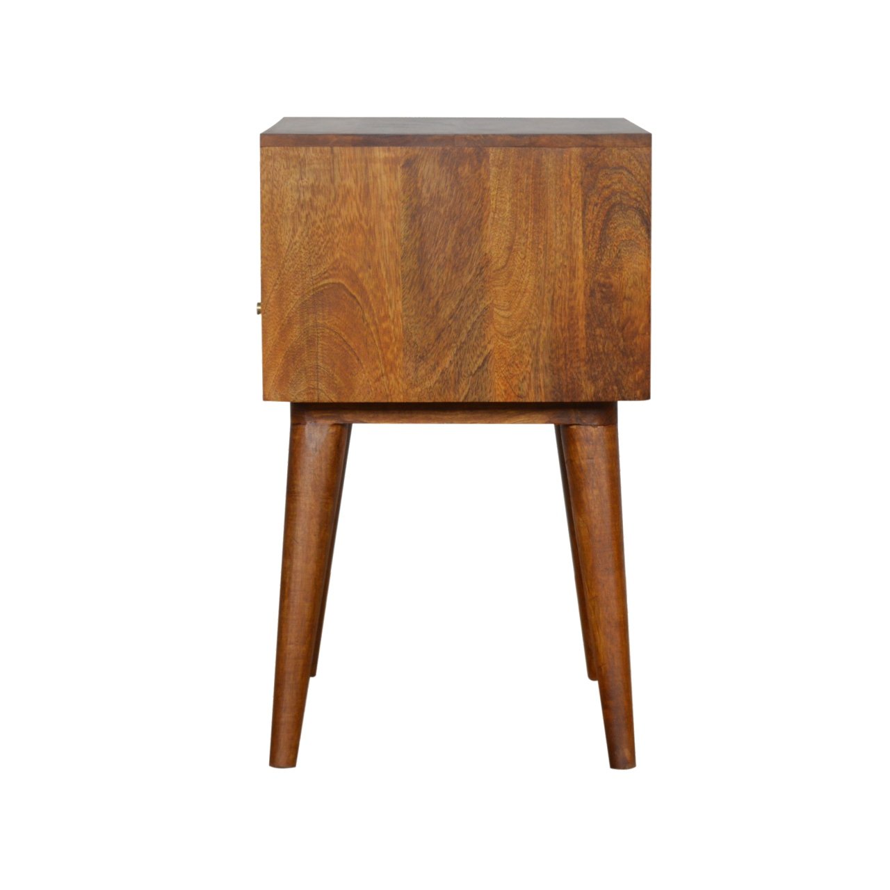 Szafka nocna z litego drewna mango – kasztanowa, 45 cm — model IN1007 - obrazek 7