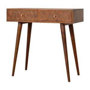 Stół z litego drewna mango – kasztanowy, 80 cm — model IN1009