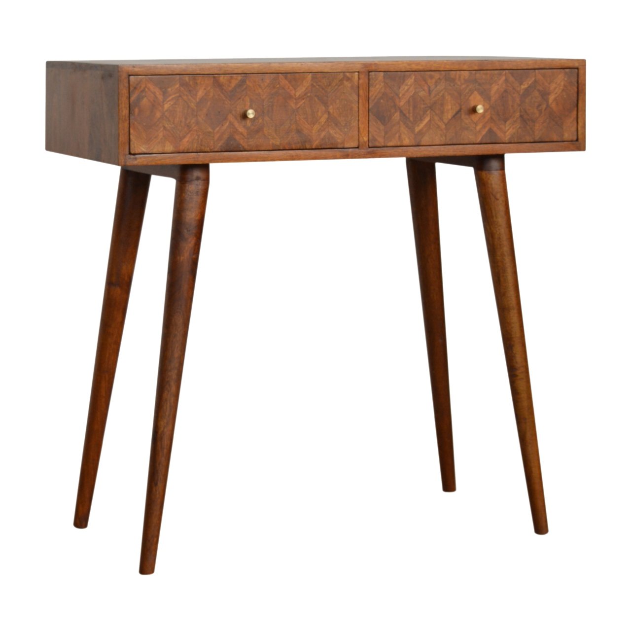 Stół z litego drewna mango – kasztanowy, 80 cm — model IN1009 - obrazek 2