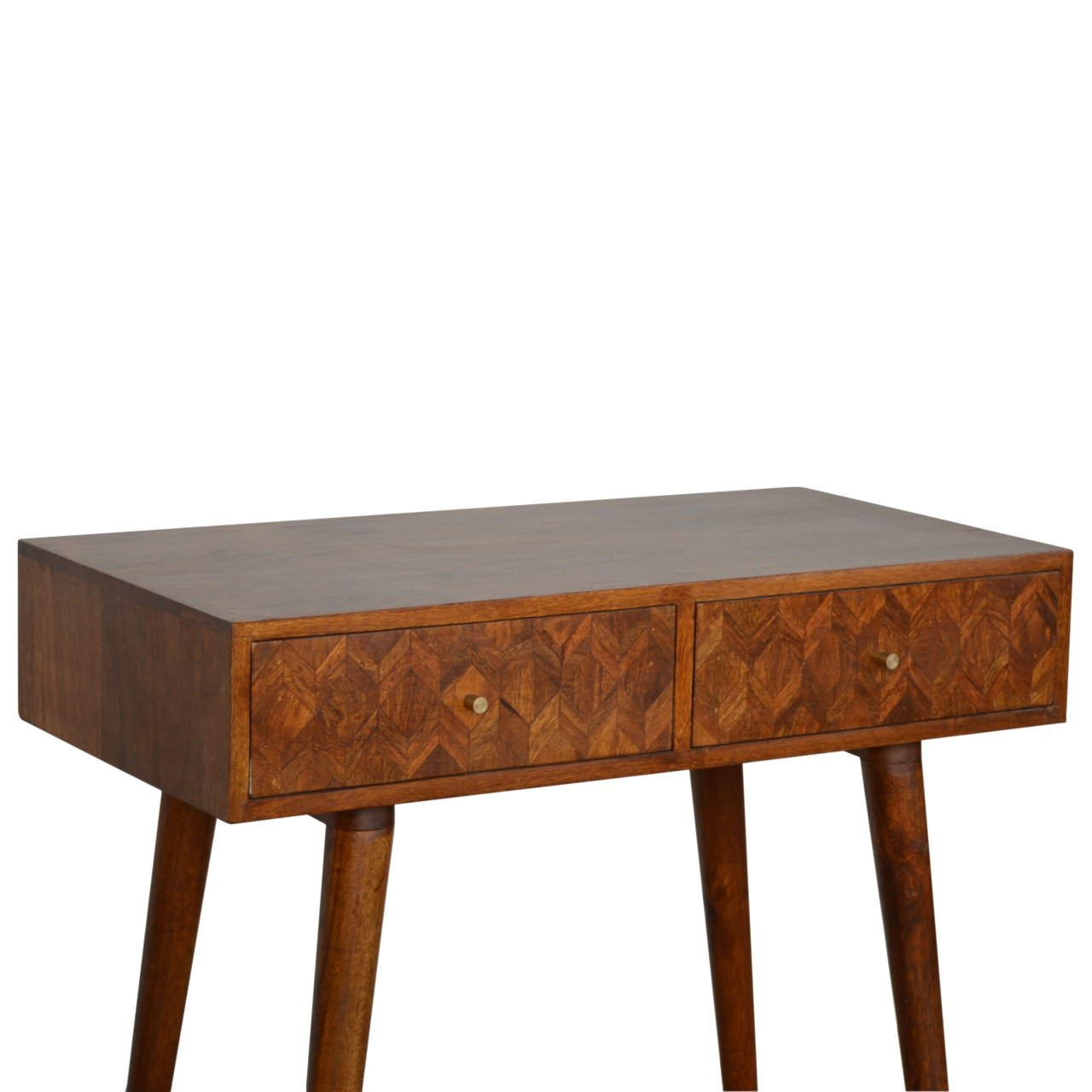 Stół z litego drewna mango – kasztanowy, 80 cm — model IN1009 - obrazek 3
