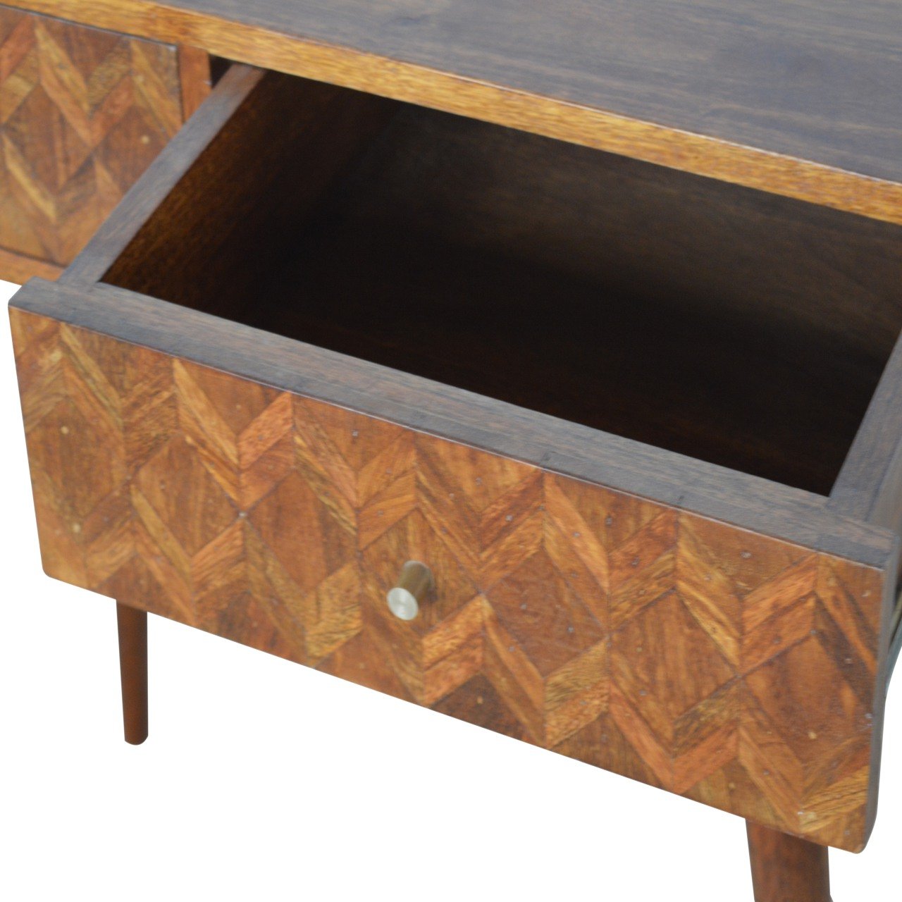 Stół z litego drewna mango – kasztanowy, 80 cm — model IN1009 - obrazek 4