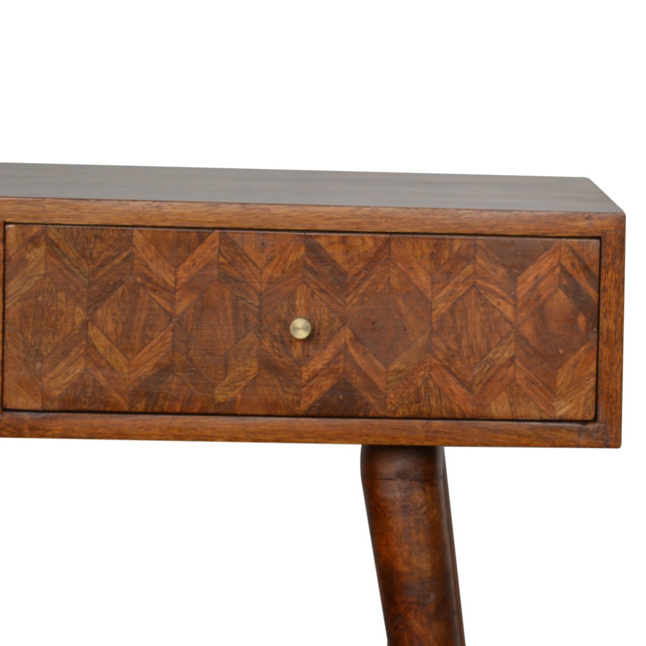Stół z litego drewna mango – kasztanowy, 80 cm — model IN1009 - obrazek 5