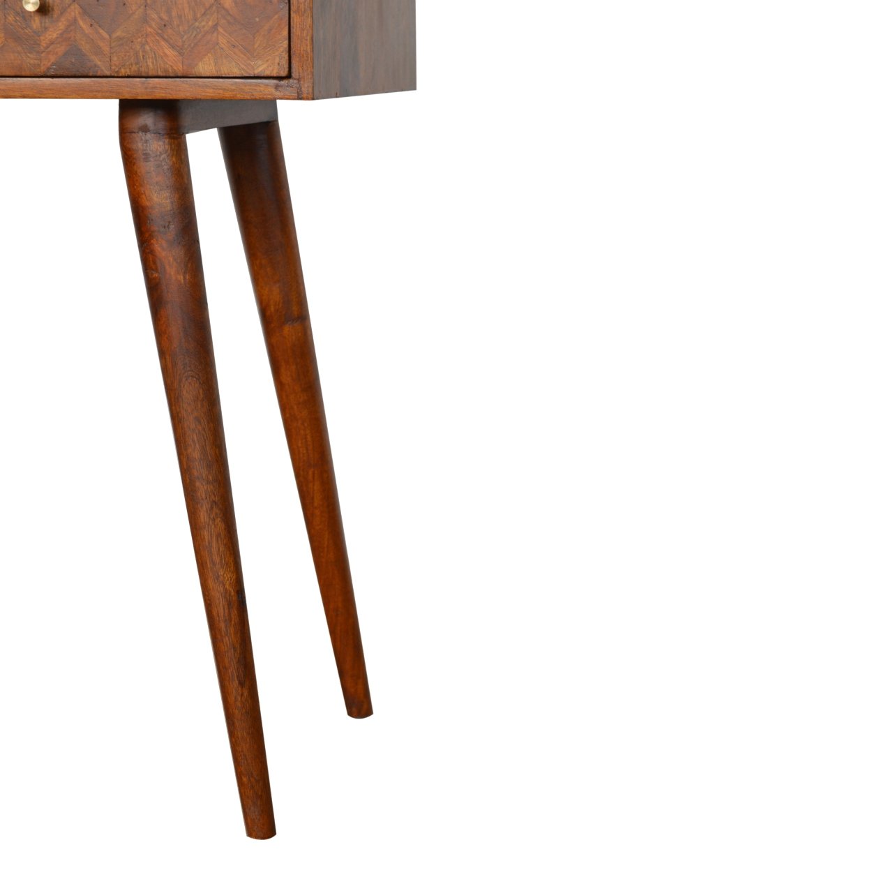 Stół z litego drewna mango – kasztanowy, 80 cm — model IN1009 - obrazek 6