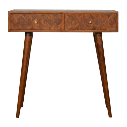 Stół z litego drewna mango – kasztanowy, 80 cm — model IN1009 - obrazek 9