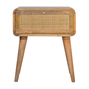 Szafka nocna z litego drewna mango – dębowa, 45 cm — model IN1019