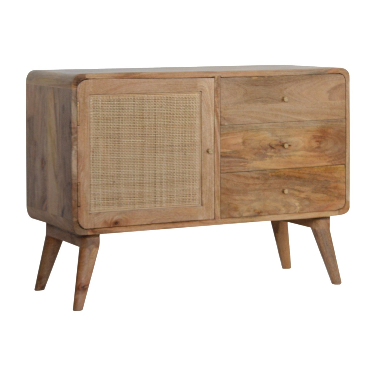 Komoda z litego drewna mango – dębowa, 85 cm