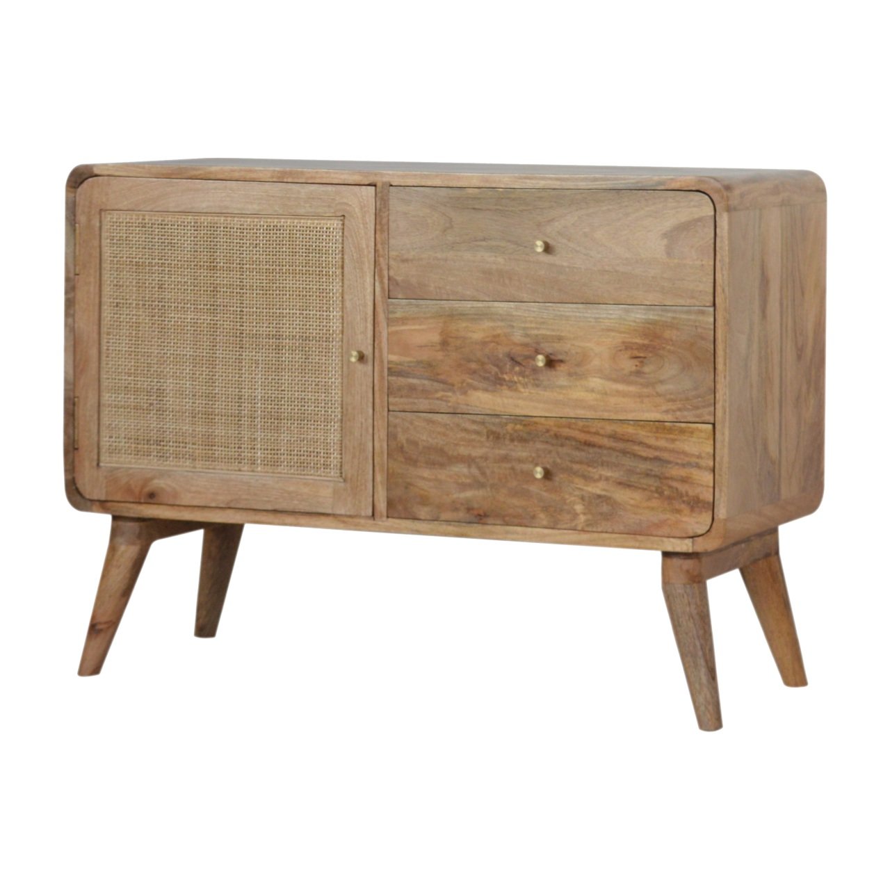 Komoda z litego drewna mango – dębowa, 85 cm - Image 2