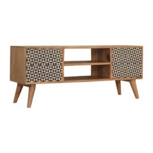 Szafka RTV Artisan IN1025 – lite drewno mango, wykończenie dębowe