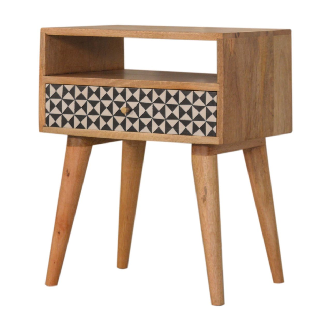 Szafka nocna Artisan IN1027 – lite drewno mango, wykończenie dębowe - Image 2