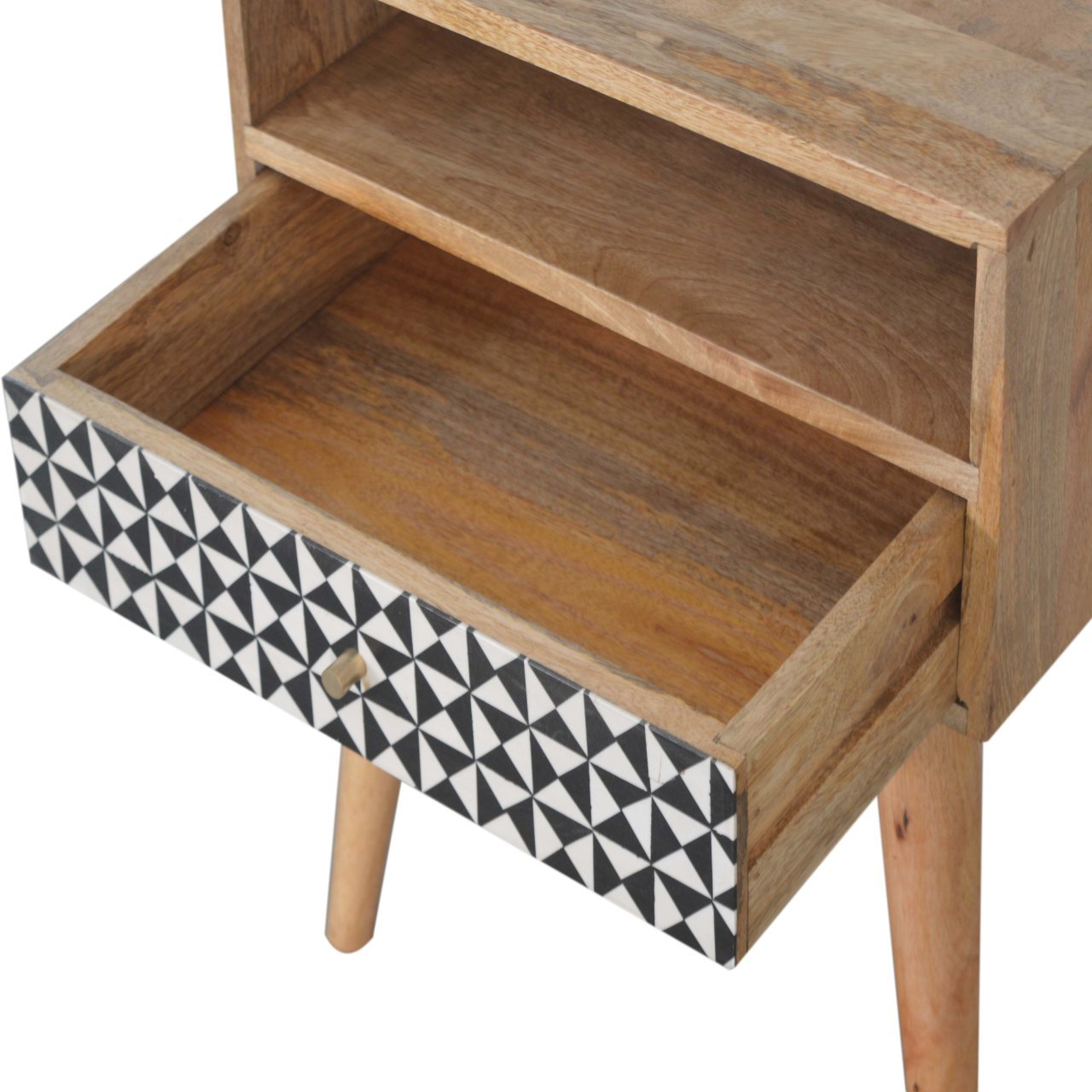 Szafka nocna Artisan IN1027 – lite drewno mango, wykończenie dębowe - Image 5