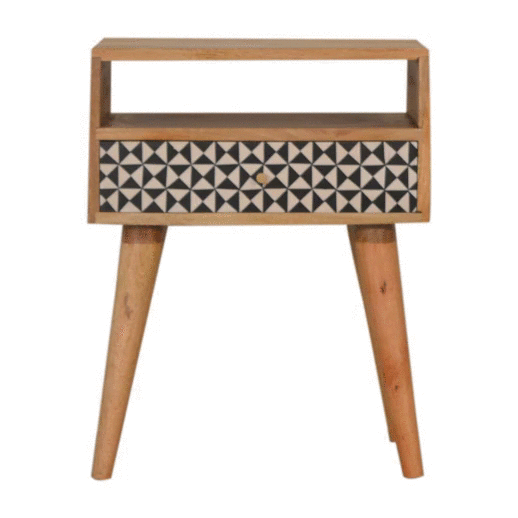 Szafka nocna Artisan IN1027 – lite drewno mango, wykończenie dębowe - Image 9