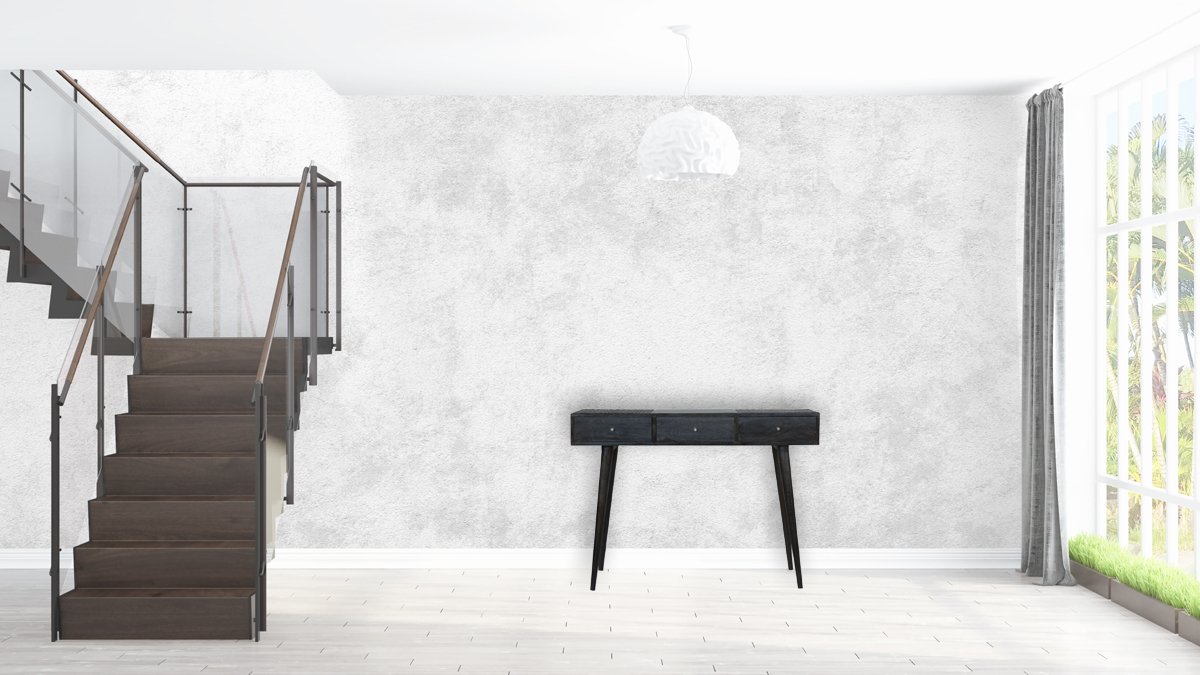 Stół z litego drewna mango – czarny, 110 cm - obrazek 11