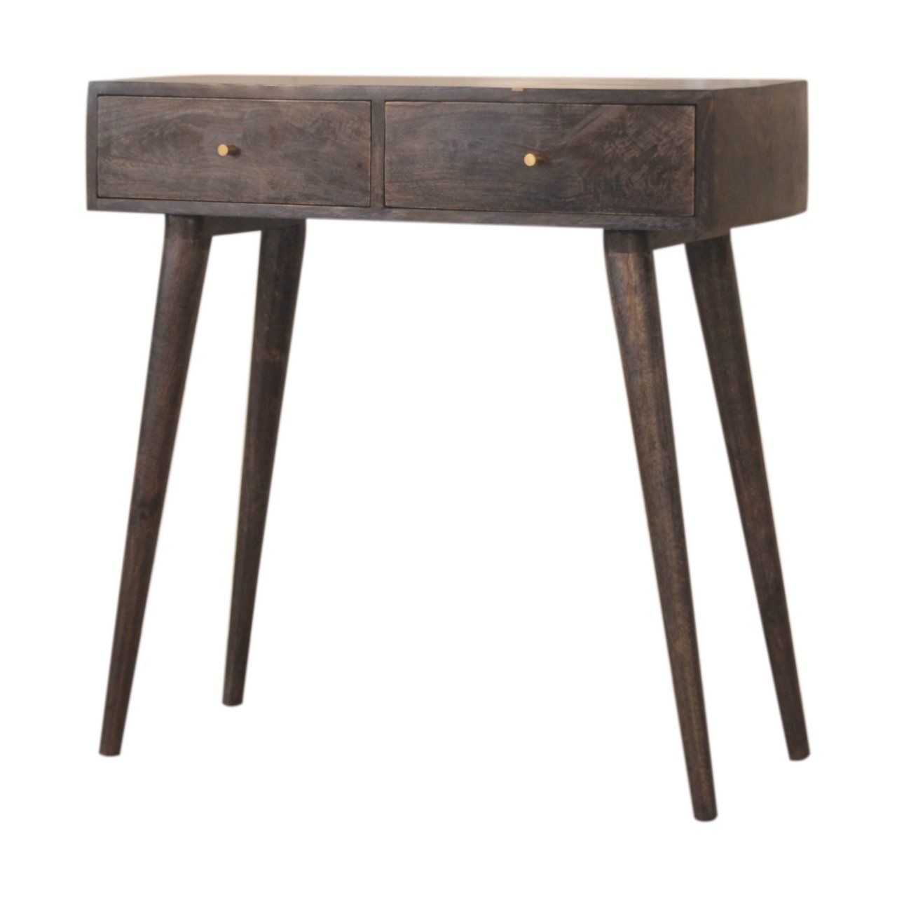 Stół z litego drewna mango – kasztanowy, 80 cm — model IN1078 - obrazek 2