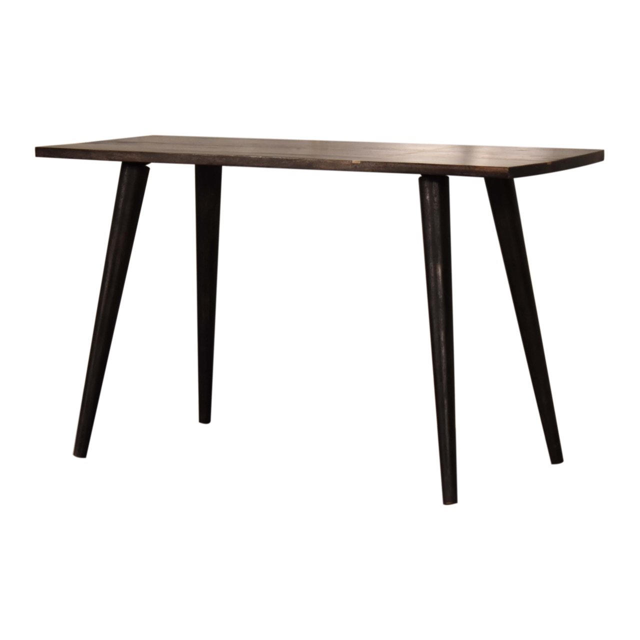 Stolik kawowy z litego drewna mango – czarny, 80 cm - Image 3