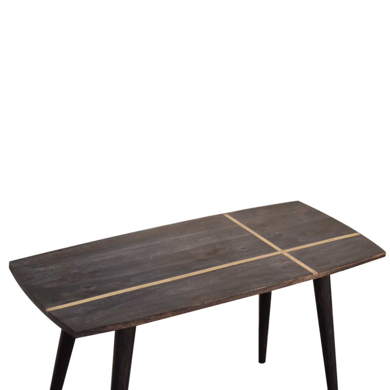 Stolik kawowy z litego drewna mango – czarny, 80 cm - Image 6