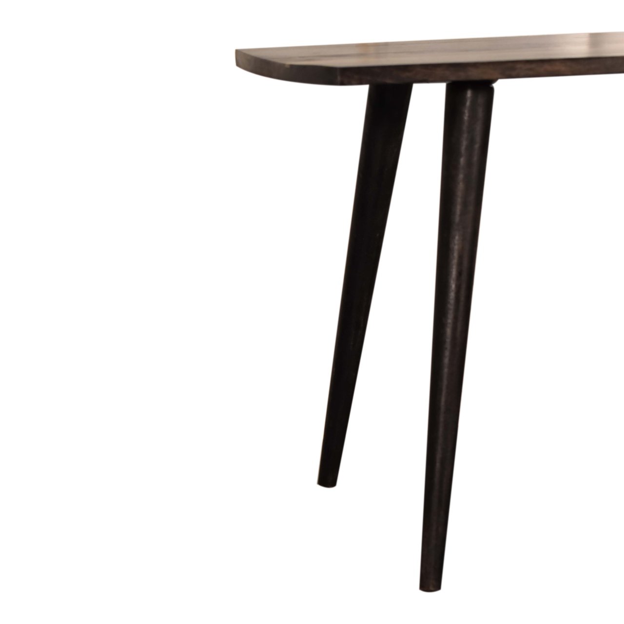 Stolik kawowy z litego drewna mango – czarny, 80 cm - Image 8