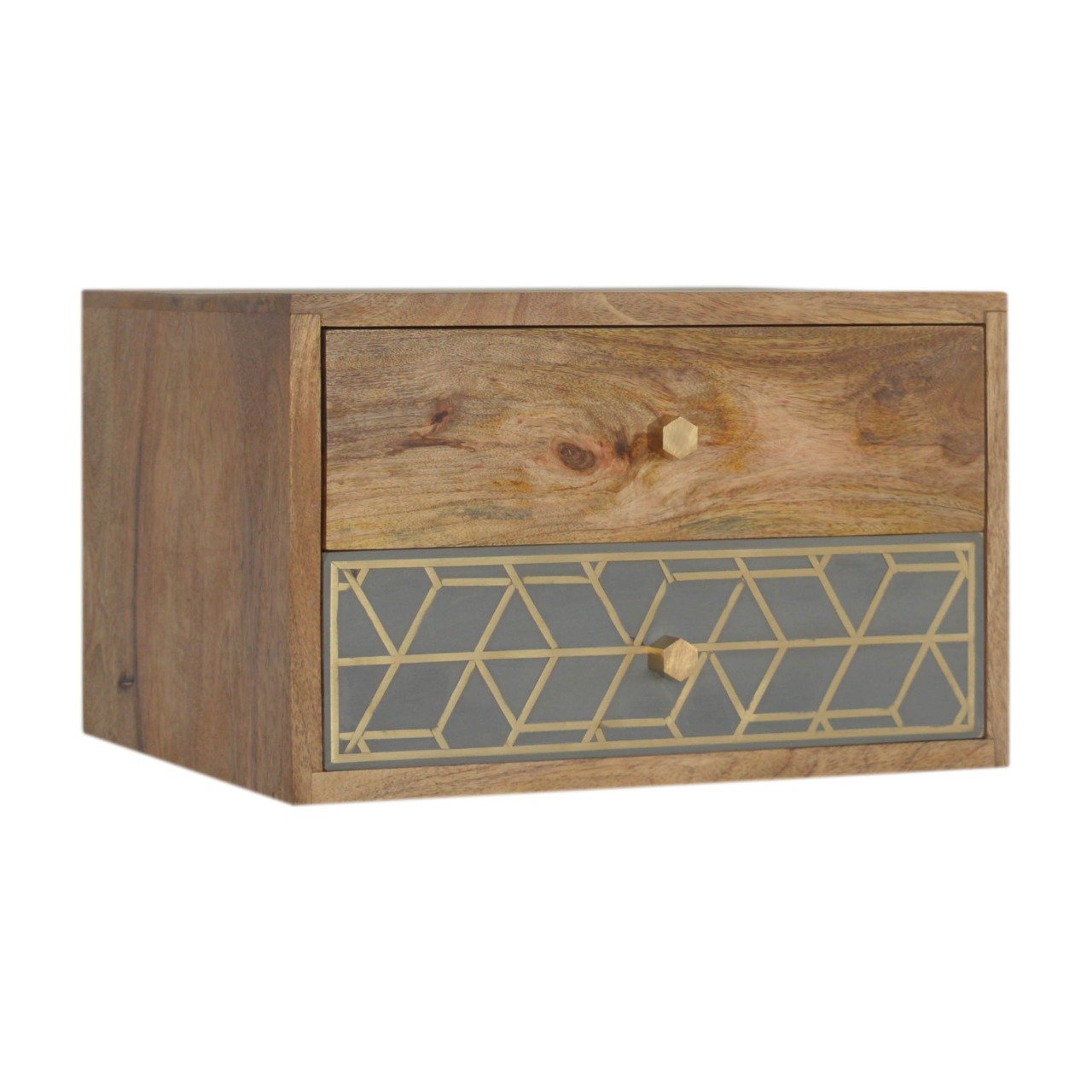 Szafka nocna Artisan IN1085 – lite drewno mango, wykończenie dębowe - Image 2