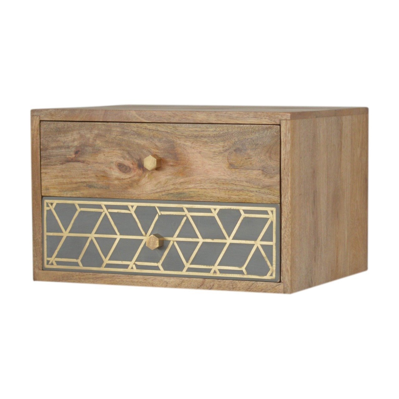 Szafka nocna Artisan IN1085 – lite drewno mango, wykończenie dębowe - Image 3
