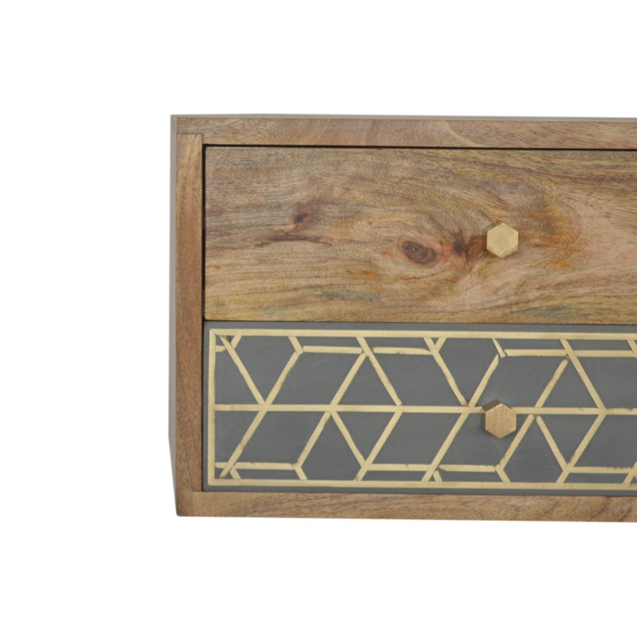 Szafka nocna Artisan IN1085 – lite drewno mango, wykończenie dębowe - Image 4