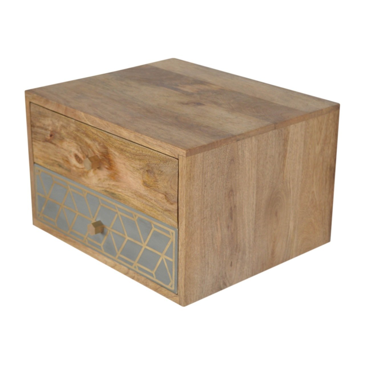 Szafka nocna Artisan IN1085 – lite drewno mango, wykończenie dębowe - Image 6