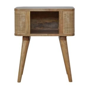 Szafka nocna z litego drewna mango – dębowa, 45 cm — model IN1140