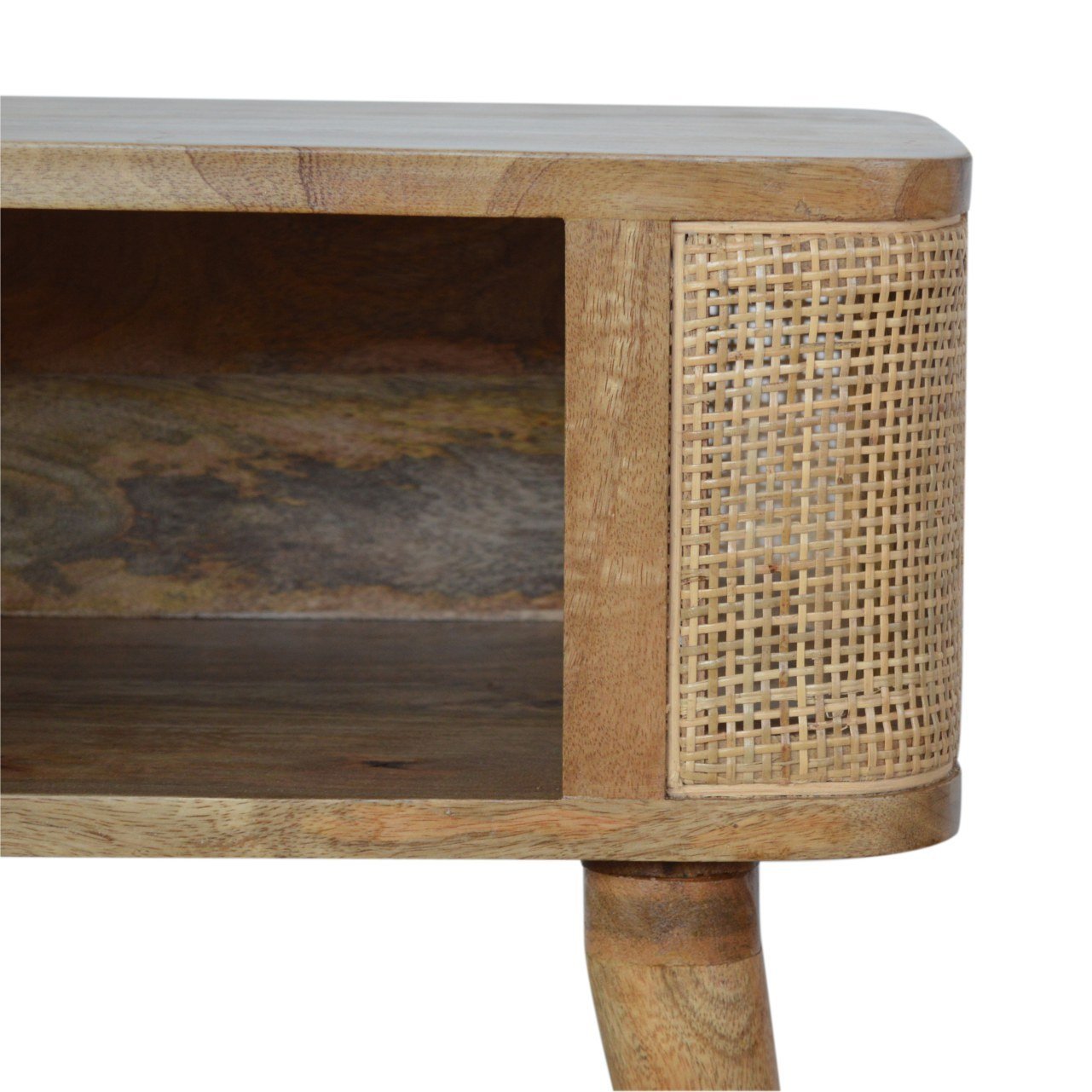 Szafka nocna z litego drewna mango – dębowa, 45 cm — model IN1140 - Image 4