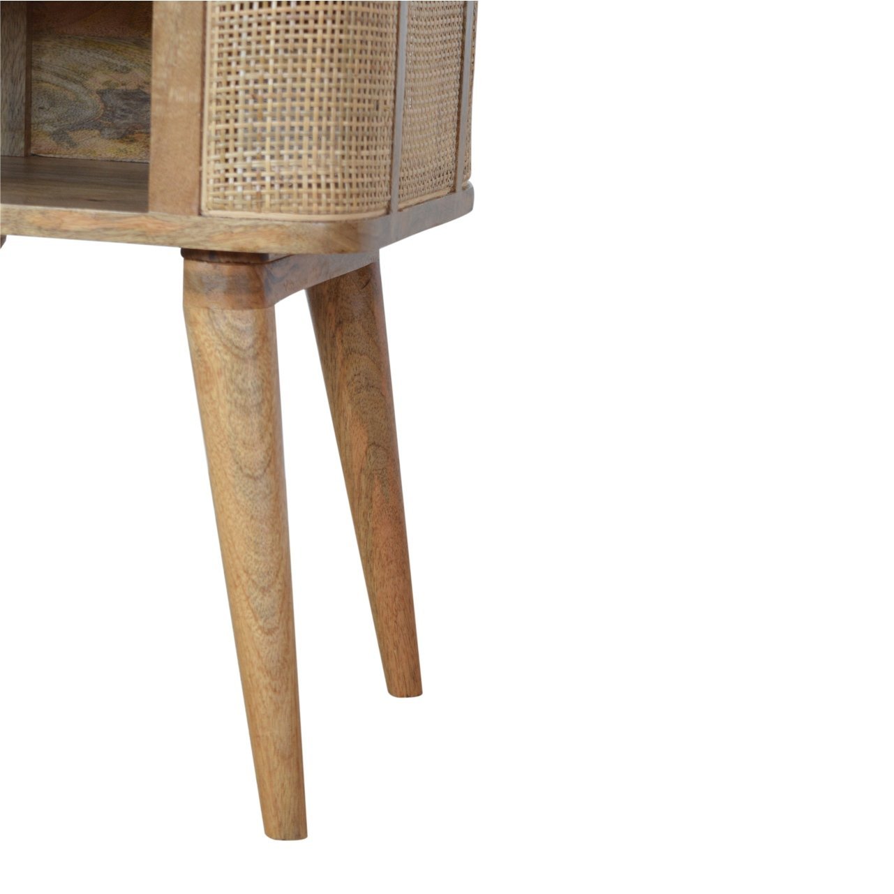 Szafka nocna z litego drewna mango – dębowa, 45 cm — model IN1140 - Image 6