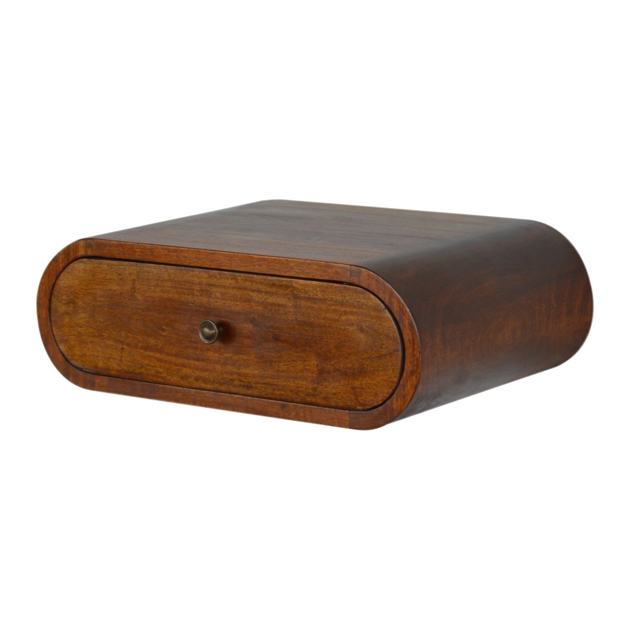 Szafka nocna z litego drewna mango – kasztanowa, 45 cm — model IN1288 - obrazek 5
