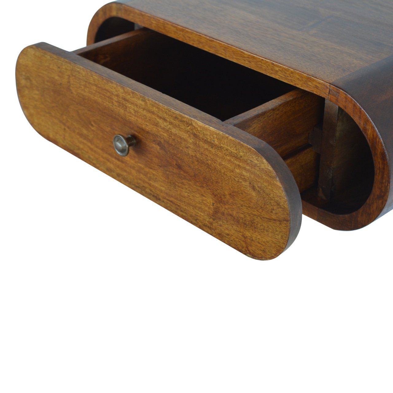Szafka nocna z litego drewna mango – kasztanowa, 45 cm — model IN1288 - obrazek 6