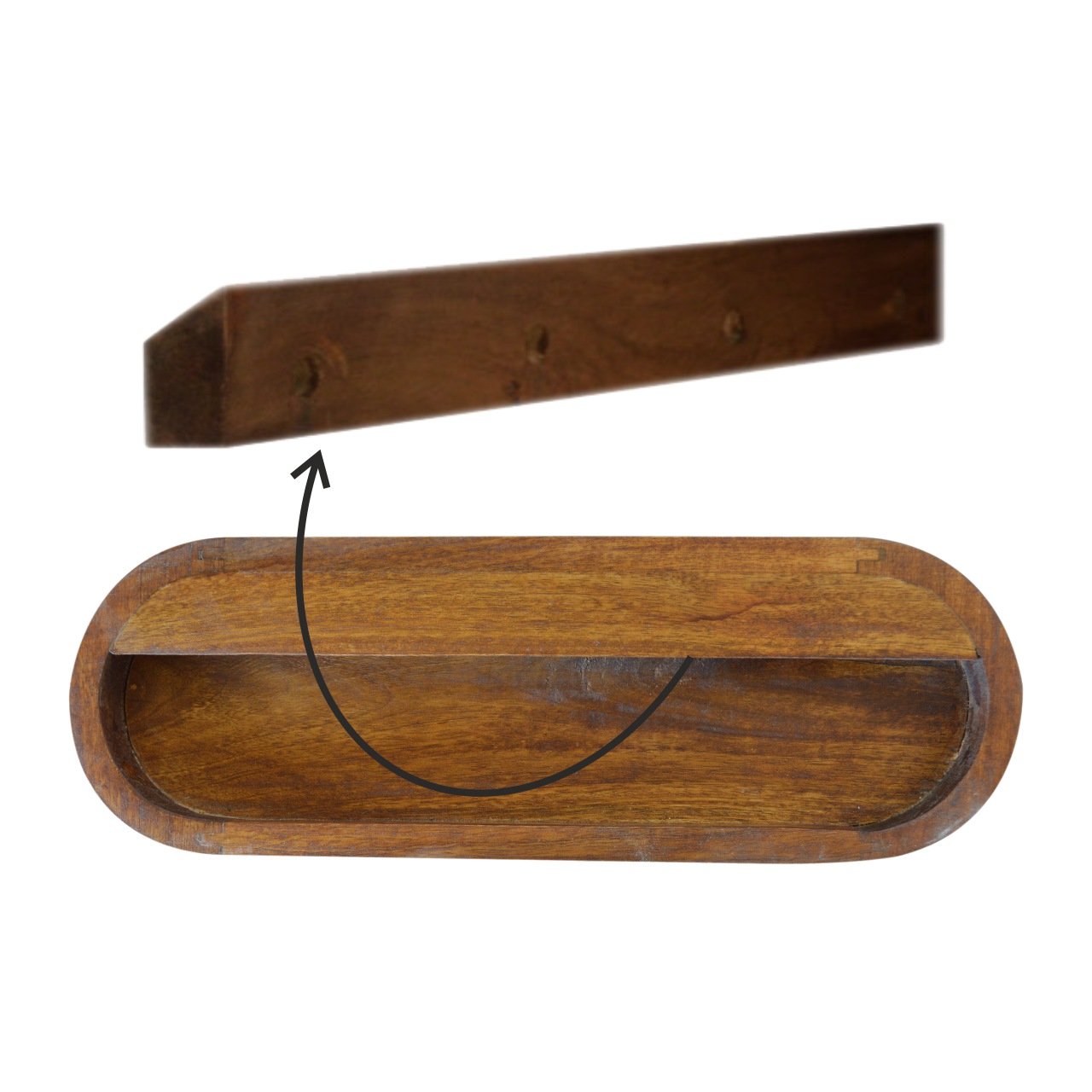Szafka nocna z litego drewna mango – kasztanowa, 45 cm — model IN1288 - obrazek 9